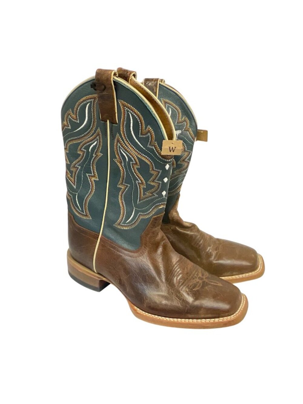 Cody James Men's Broad Square Toe Western Boots BB520 Brown/Navy Size 8EE
